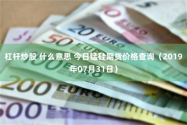 杠杆炒股 什么意思 今日锰硅期货价格查询（2019年07月31日）