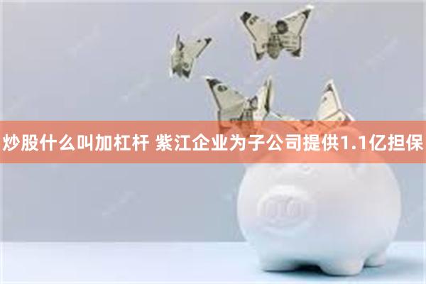 炒股什么叫加杠杆 紫江企业为子公司提供1.1亿担保