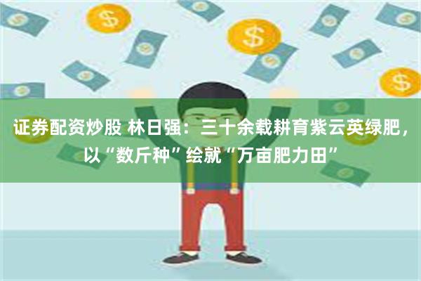 证券配资炒股 林日强：三十余载耕育紫云英绿肥，以“数斤种”绘就“万亩肥力田”