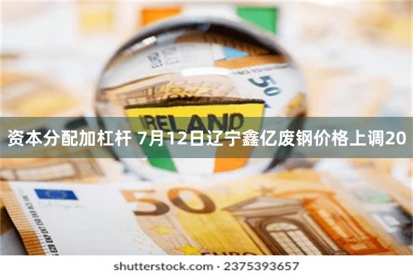 资本分配加杠杆 7月12日辽宁鑫亿废钢价格上调20