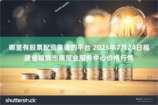 哪里有股票配资靠谱的平台 2025年7月24日福建省福鼎市商贸业服务中心价格行情