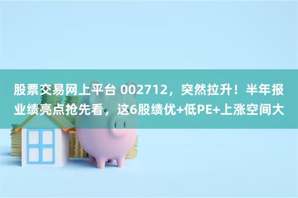 股票交易网上平台 002712，突然拉升！半年报业绩亮点抢先看，这6股绩优+低PE+上涨空间大